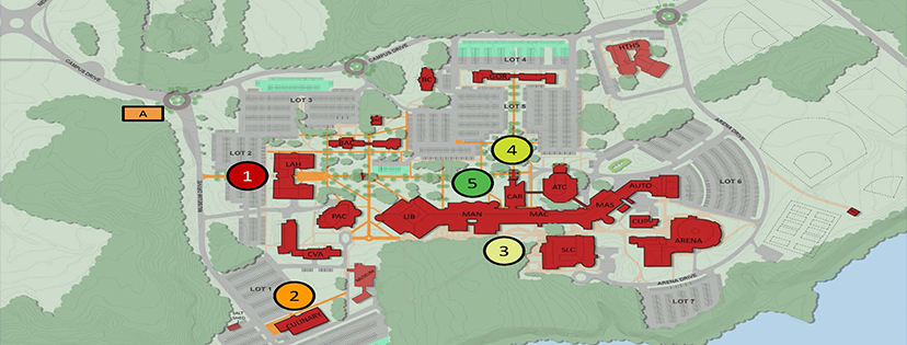 Brookdale Community College Header image of the campus overviewing their master planning doc.